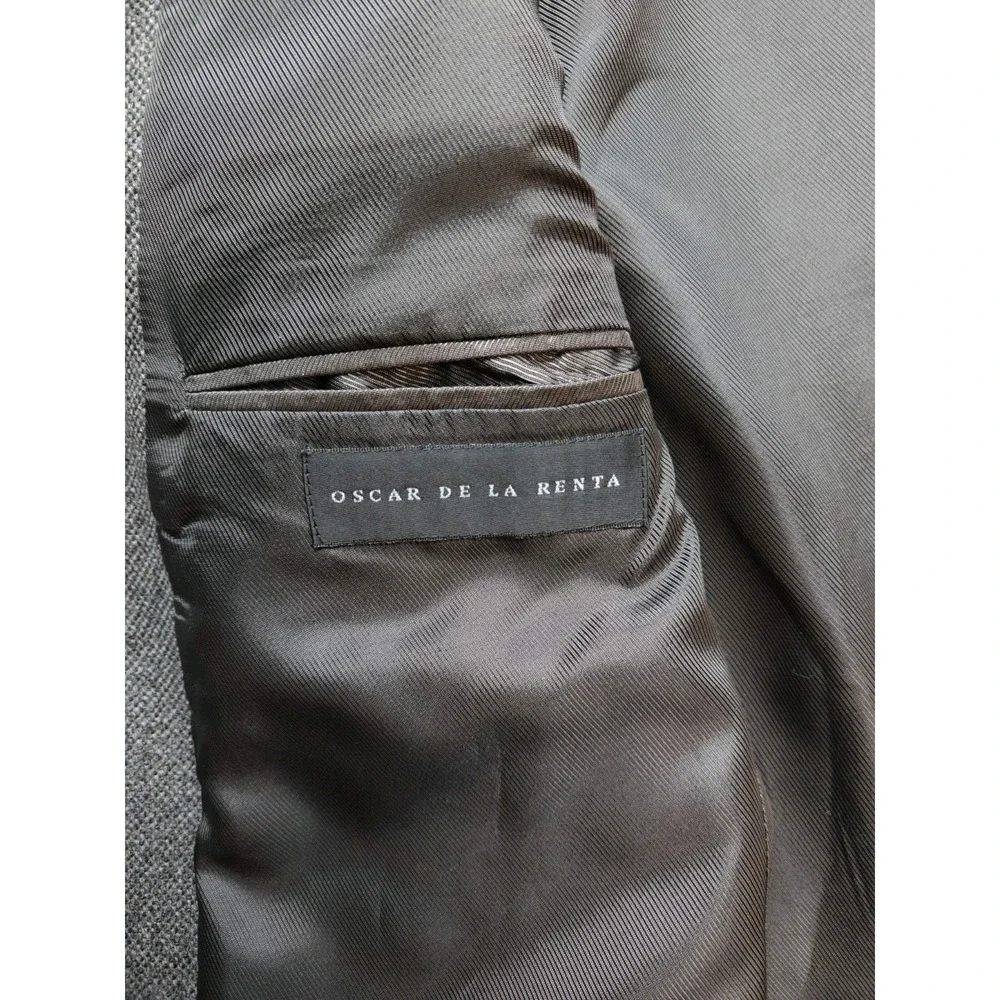 Oscar De La Renta Mens Wool Cashmere Blazer Sport Coat 40R Gray 3 Button L502